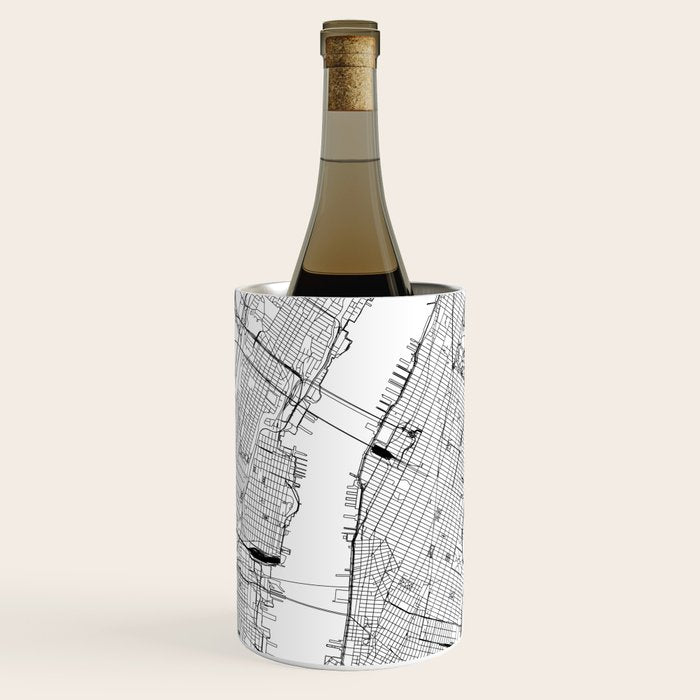 New York City White Map Wine Chiller Gallery Image 2