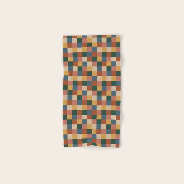Bold Retro Checks Pattern - Small XI Bath Towel Gallery Image 1