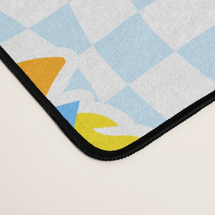 Space rocket cartoon checkered pattern Desk Mat Gallery Image 4