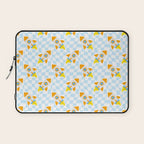 Space rocket cartoon checkered pattern Laptop Sleeve Gallery Image 1
