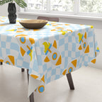 Space rocket cartoon checkered pattern Tablecloth Gallery Image 3