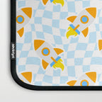 Space rocket cartoon checkered pattern Laptop Sleeve Gallery Image 3