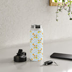 Space rocket cartoon checkered pattern Water Bottle Gallery Image 4