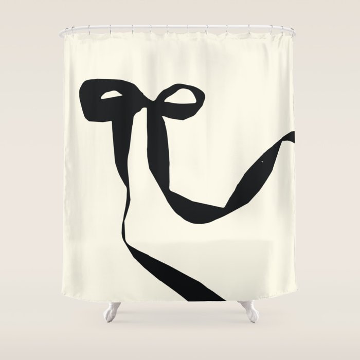 Black Bow Shower Curtain Gallery Image 1
