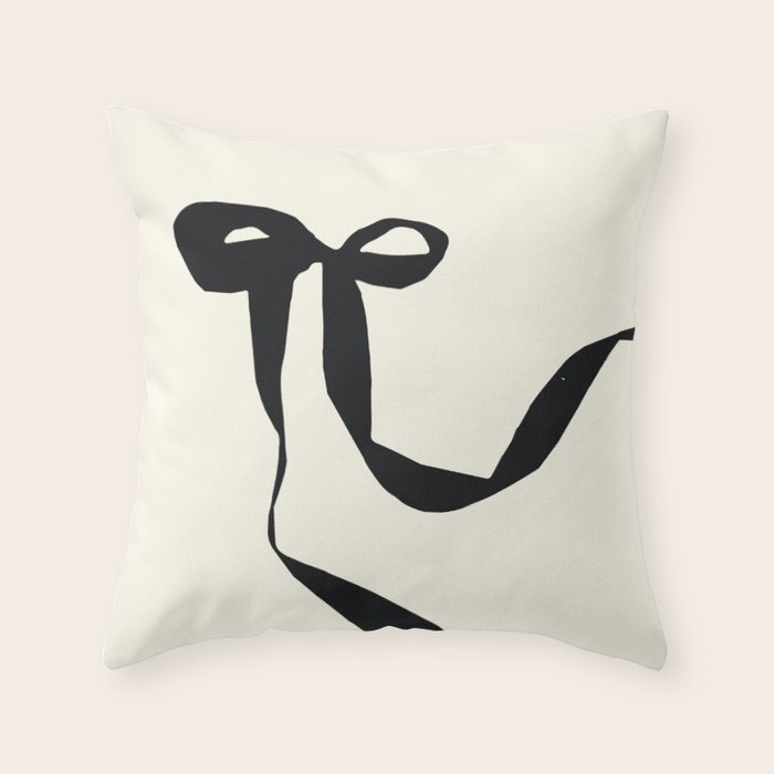 Black Bow Throw Pillow Gallery Image 1
