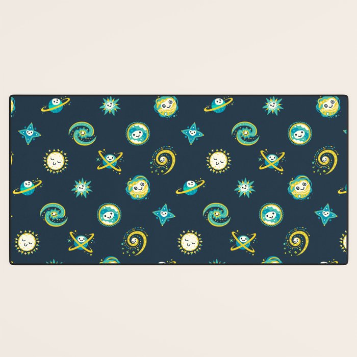 Pastel space pattern - dark Desk Mat Gallery Image 3