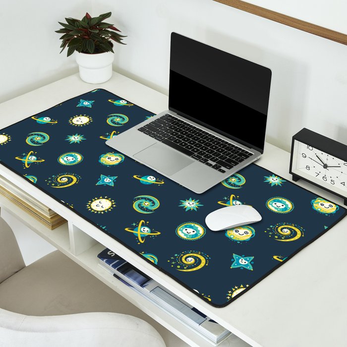 Pastel space pattern - dark Desk Mat Gallery Image 2