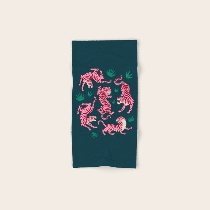 Night Race: Pink Tiger Edition Hand & Bath Towel Gallery Image 1