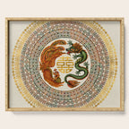 Double Happiness Symbol with Phoenix and Dragon  Serving Tray Gallery Image 1
