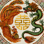 Double Happiness Symbol with Phoenix and Dragon  Coffee Mug Gallery Image 2