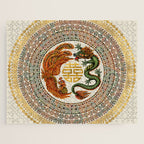 Double Happiness Symbol with Phoenix and Dragon  Jigsaw Puzzle Gallery Image 1