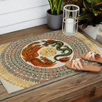 Double Happiness Symbol with Phoenix and Dragon  Outdoor Rug Gallery Image 2