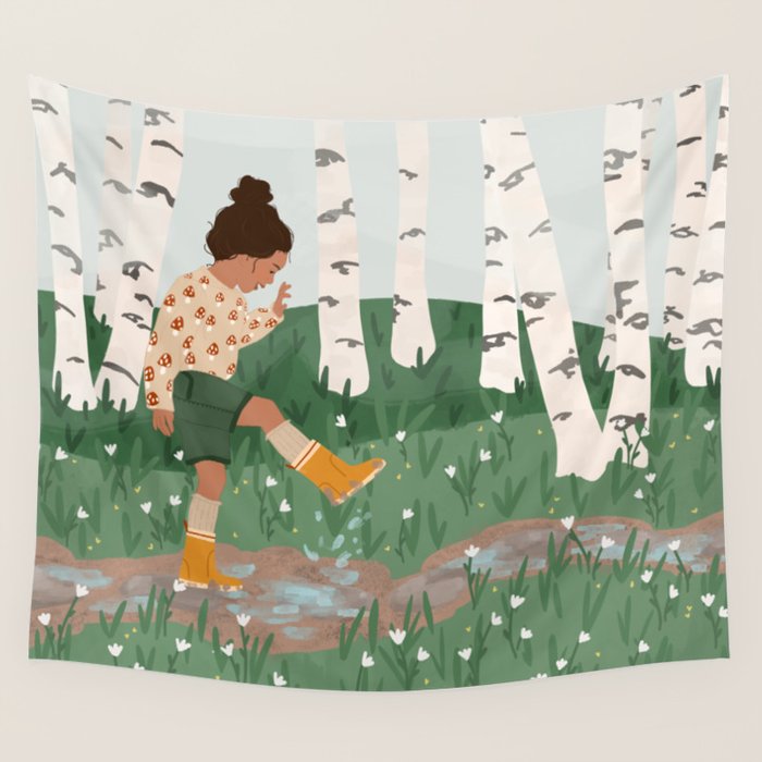 Rainy Day  Wall Tapestry Gallery Image 4