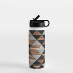 Urban Tribal Pattern No.10 - Aztec - Concrete and Wood Water Bottle Gallery Image 1