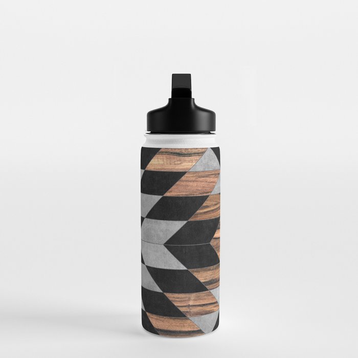 Urban Tribal Pattern No.10 - Aztec - Concrete and Wood Water Bottle Gallery Image 3