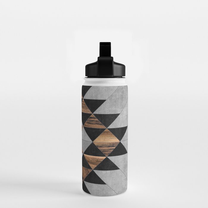 Urban Tribal Pattern No.10 - Aztec - Concrete and Wood Water Bottle Gallery Image 2