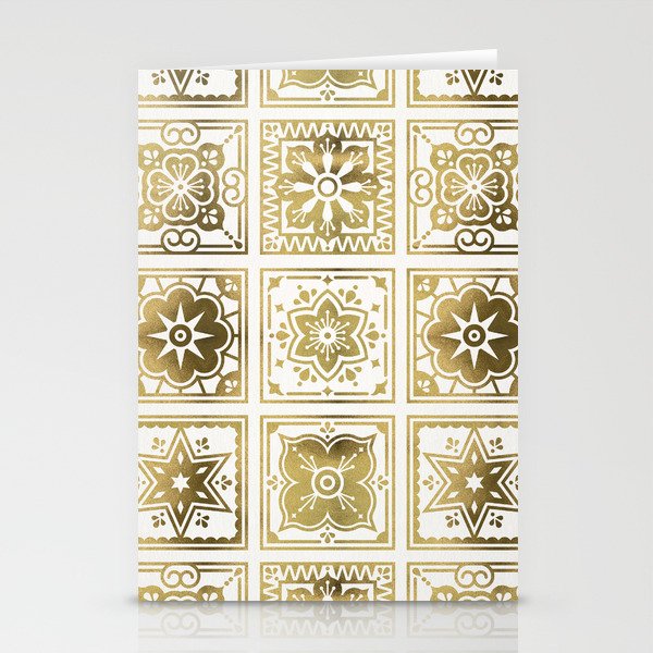 Talavera Mexican Tile - Gold Palette Stationery Card Gallery Image 2
