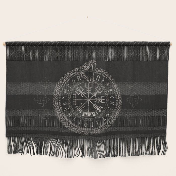 Vegvisir with Ouroboros and runes Wall Hanging Gallery Image 1
