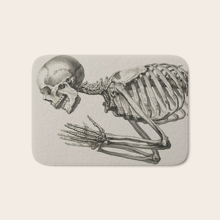 William Cheselden, Osteographia (The Anatomy of Bones), London, 1733 Praying Skeleton Bath Mat Gallery Image 1