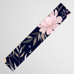 Festive, Modern, Floral Prints, Pink and Navy Table Runner Gallery Image 3
