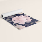 Festive, Modern, Floral Prints, Pink and Navy Yoga Mat Gallery Image 2