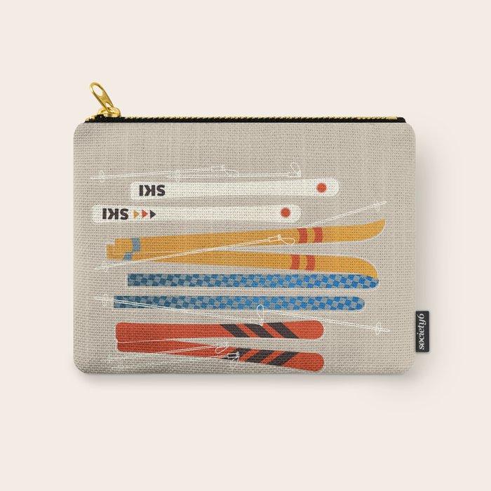 Ski Illustration Carry All Pouch Gallery Image 1