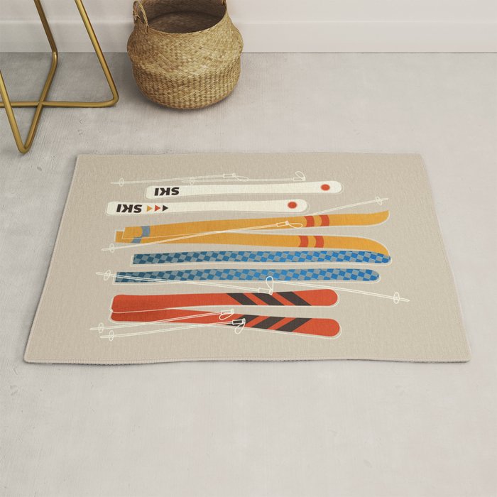 Ski Illustration Rug Gallery Image 1