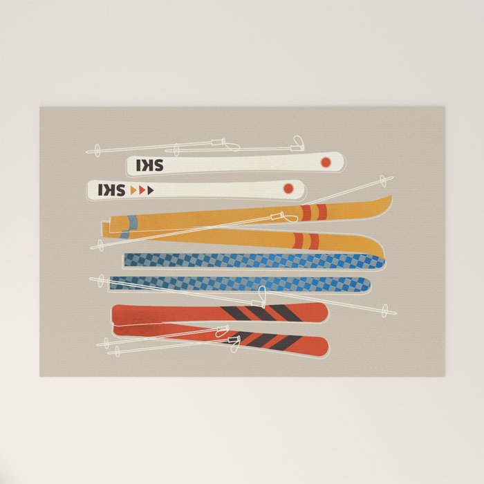 Ski Illustration Welcome Mat Gallery Image 1