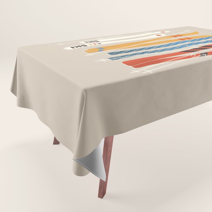 Ski Illustration Tablecloth Gallery Image 1
