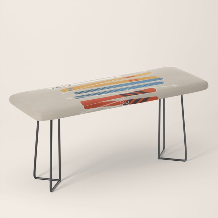 Ski Illustration Bench Gallery Image 1