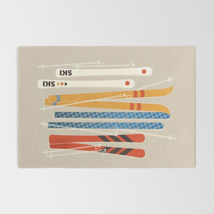 Ski Illustration Rug Gallery Image 2
