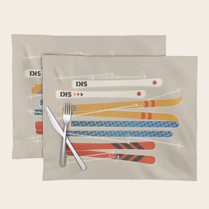 Ski Illustration Placemat Gallery Image 1