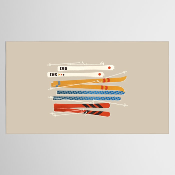 Ski Illustration Tablecloth Gallery Image 2