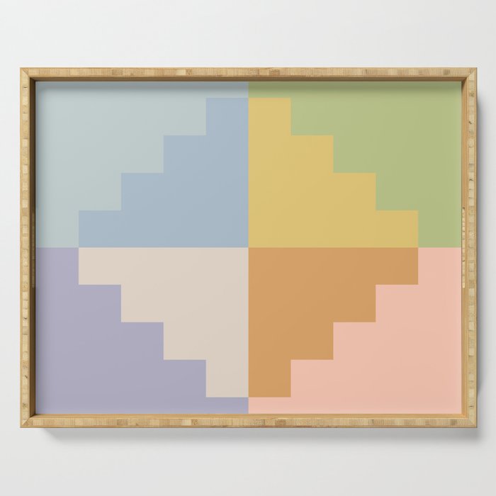 Geometric Color Block V Serving Tray Gallery Image 1