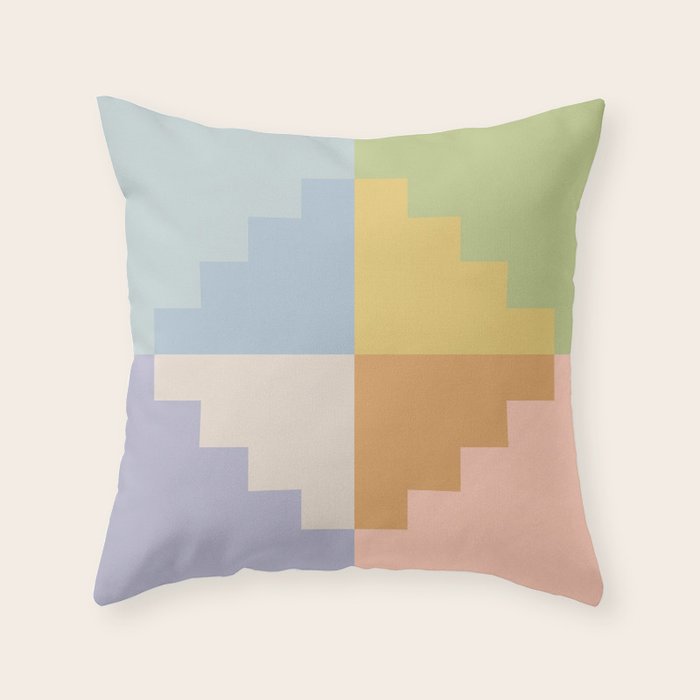 Geometric Color Block V Throw Pillow Gallery Image 6