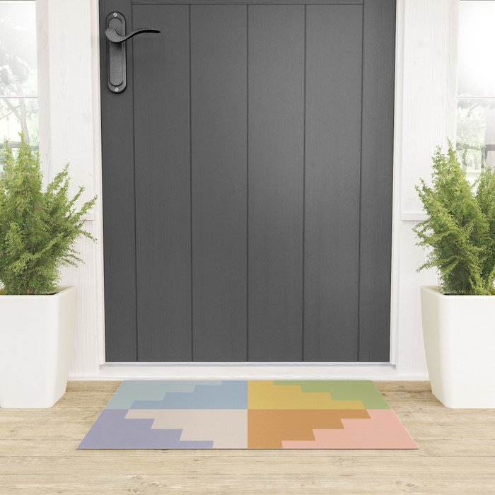 Geometric Color Block V Welcome Mat Gallery Image 3