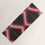 Red and White Moqui Stripe Southwest Navajo Rug Yoga Mat Gallery Image 1