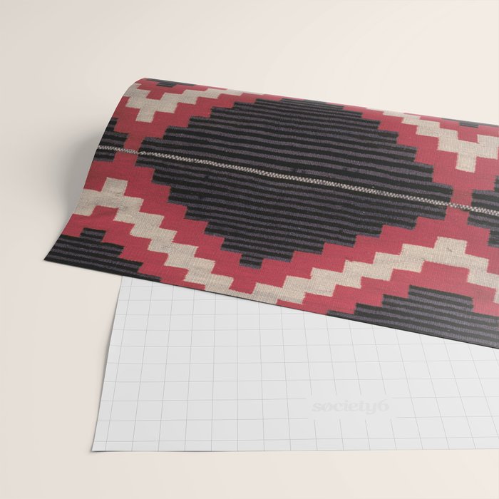 Red and White Moqui Stripe Southwest Navajo Rug Wrapping Paper Gallery Image 2