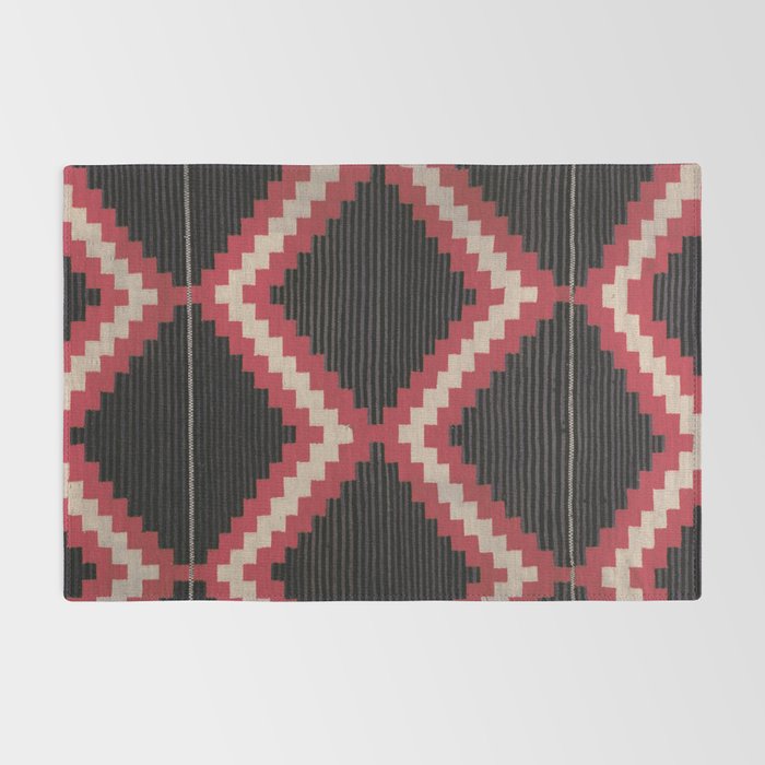 Red and White Moqui Stripe Southwest Navajo Rug Rug Gallery Image 2