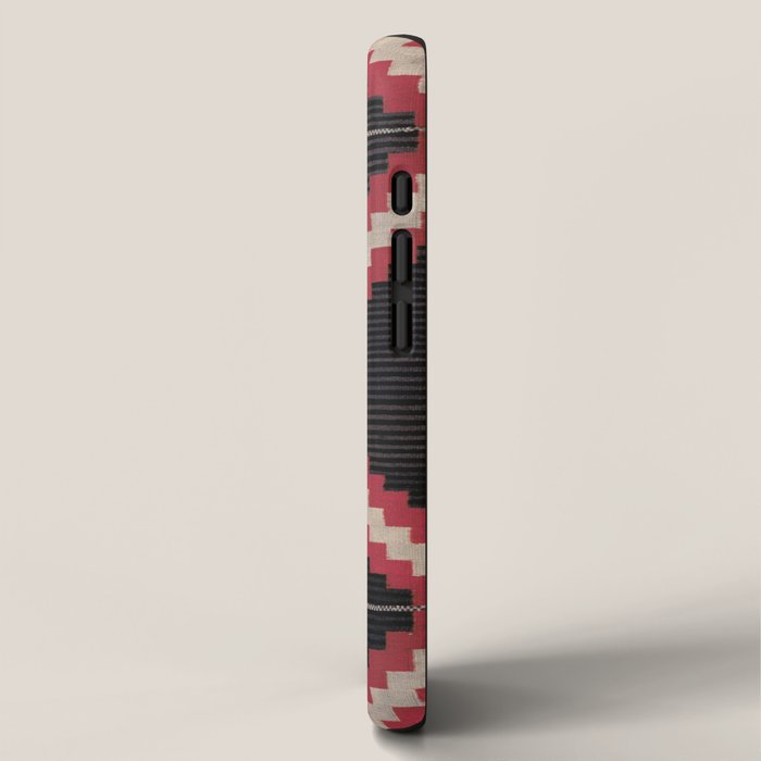 Red and White Moqui Stripe Southwest Navajo Rug iPhone Case Gallery Image 2