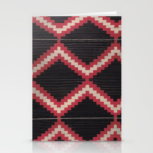 Red and White Moqui Stripe Southwest Navajo Rug Stationery Card Gallery Image 2