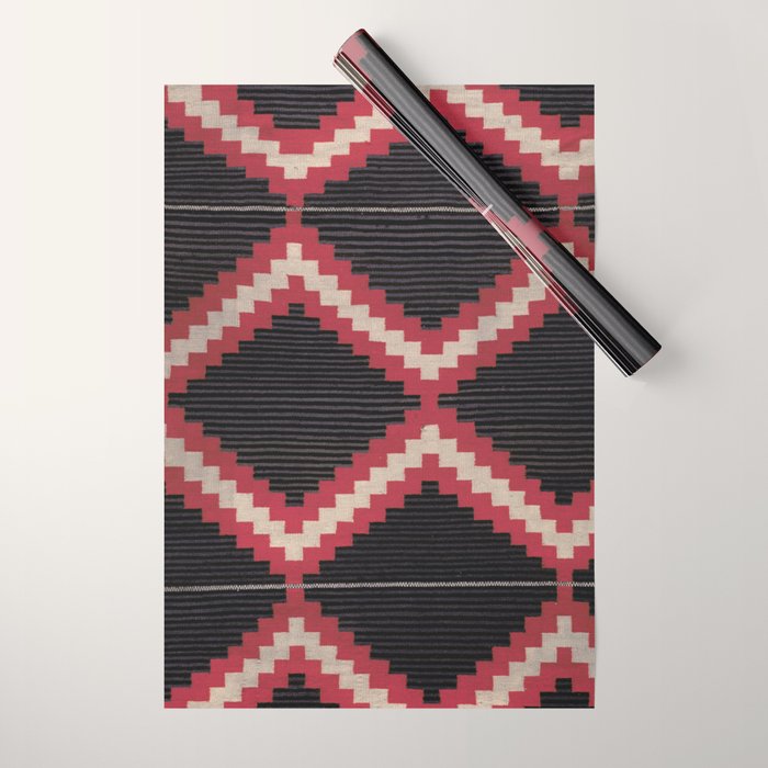 Red and White Moqui Stripe Southwest Navajo Rug Wrapping Paper Gallery Image 1