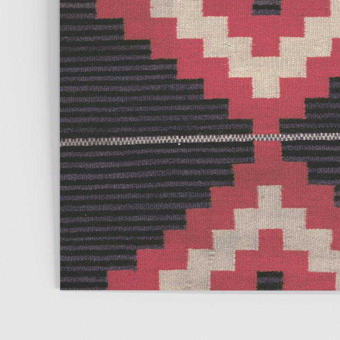 Red and White Moqui Stripe Southwest Navajo Rug Poster Gallery Image 3