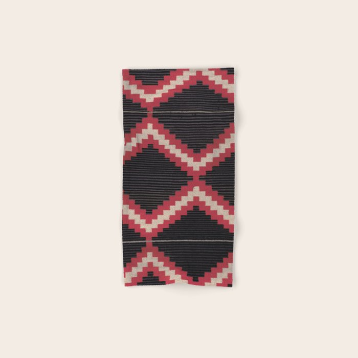 Red and White Moqui Stripe Southwest Navajo Rug Bath Towel Gallery Image 1