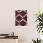 Red and White Moqui Stripe Southwest Navajo Rug Poster Gallery Image 2