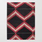 Red and White Moqui Stripe Southwest Navajo Rug Poster Gallery Image 4