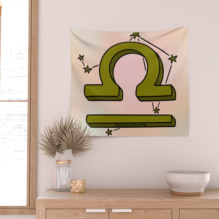 Libra Symbol Wall Tapestry Gallery Image 2
