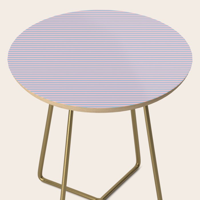 Ultra Fine Stripes Light Blue and Baby Pink Pattern Side Table Gallery Image 2