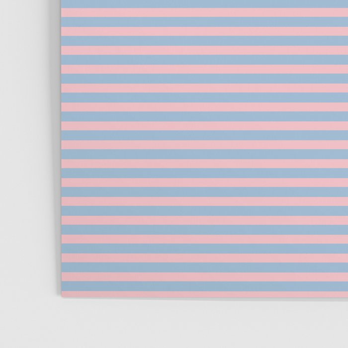 Ultra Fine Stripes Light Blue and Baby Pink Pattern Poster Gallery Image 3