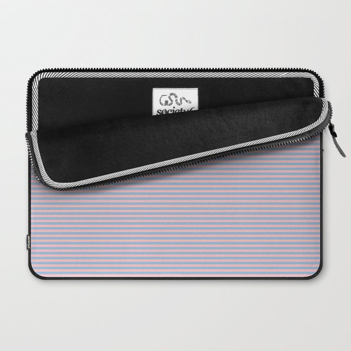 Ultra Fine Stripes Light Blue and Baby Pink Pattern Laptop Sleeve Gallery Image 2